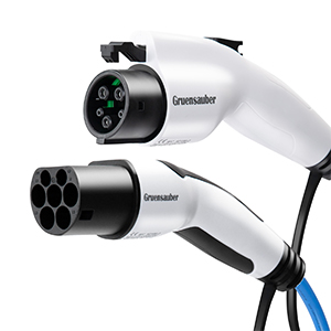 Kabel ładowarki EV od mężczyzny do kobiety typu 2 zwinięty SAE J1772 typ 1 1 / 3 faza 3.6KW - 22KW 3