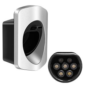 Uchwyt na kabel ładujący typu 2. Wytrzymały materiał. Złącze do montażu na ścianie samochodu elektrycznego. Organizer na kabel ładujący 2